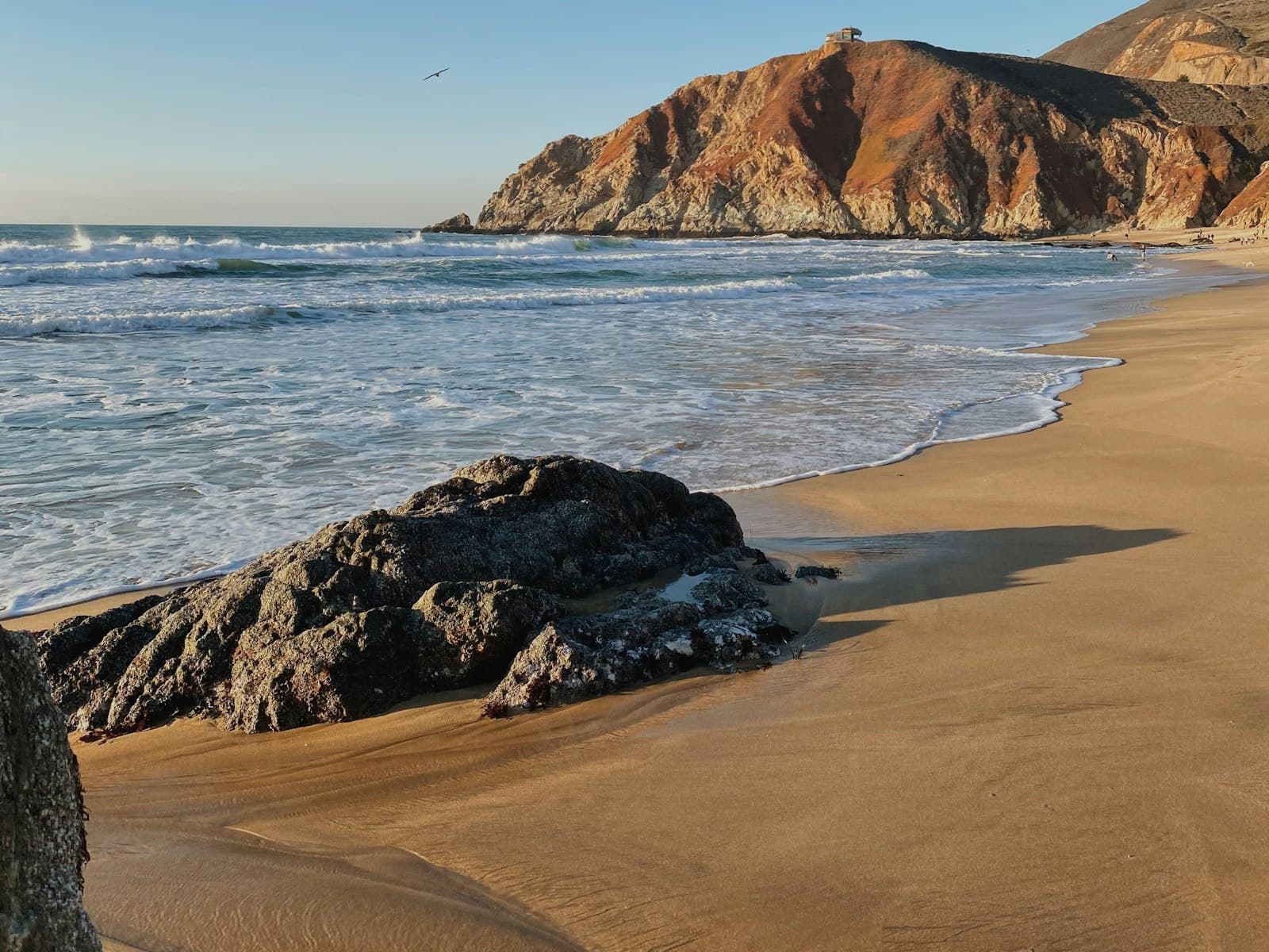 Surf, sand and bluffs on the San Mateo County coast near Half Moon Bay