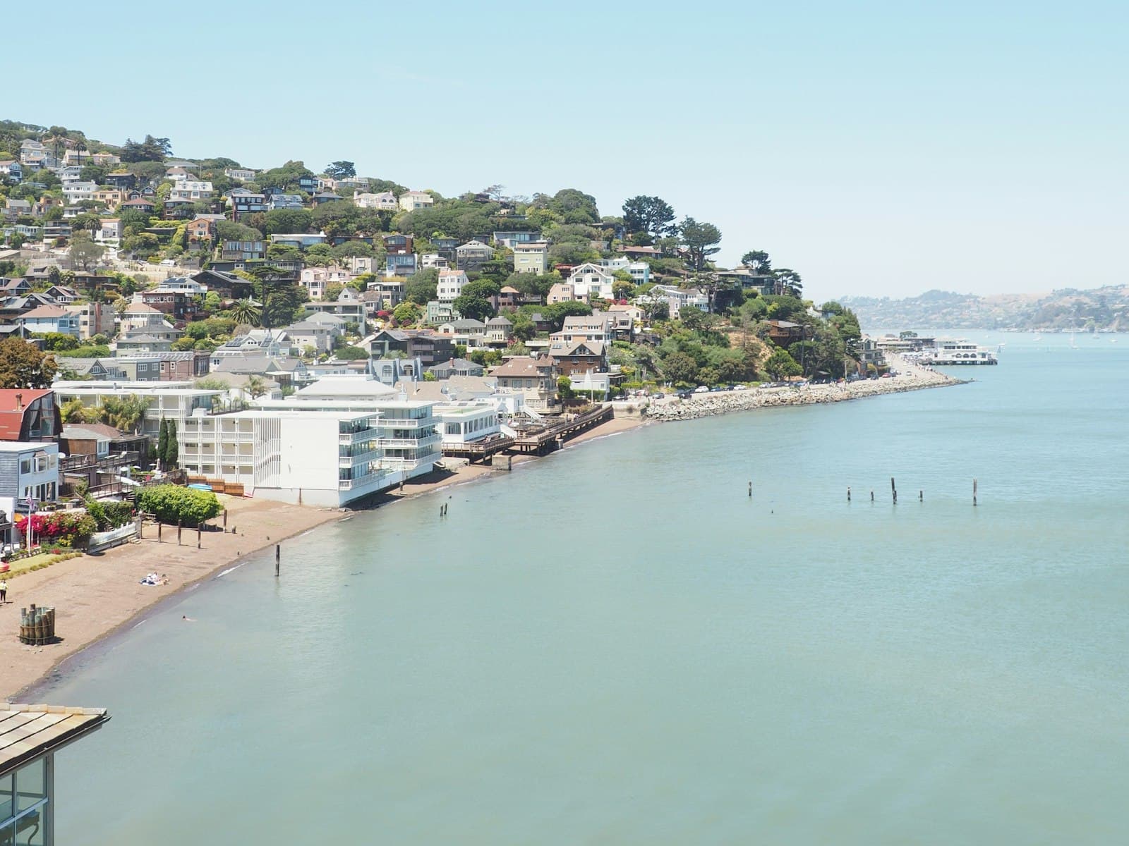 Hillside homes above the waterfront in Sausalito, Marin County